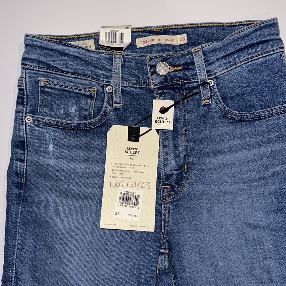 🔥🔥🔥 NWT Levi’s 724 HIGH RISE STRAIGHT CROP JEANS - Picture 9 of 12